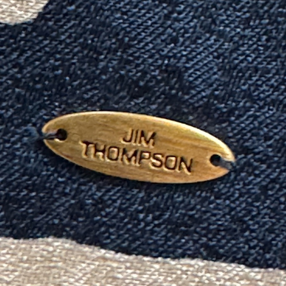 Jim Thompson Blue and White Patterned Scarf - Picture 2 of 3